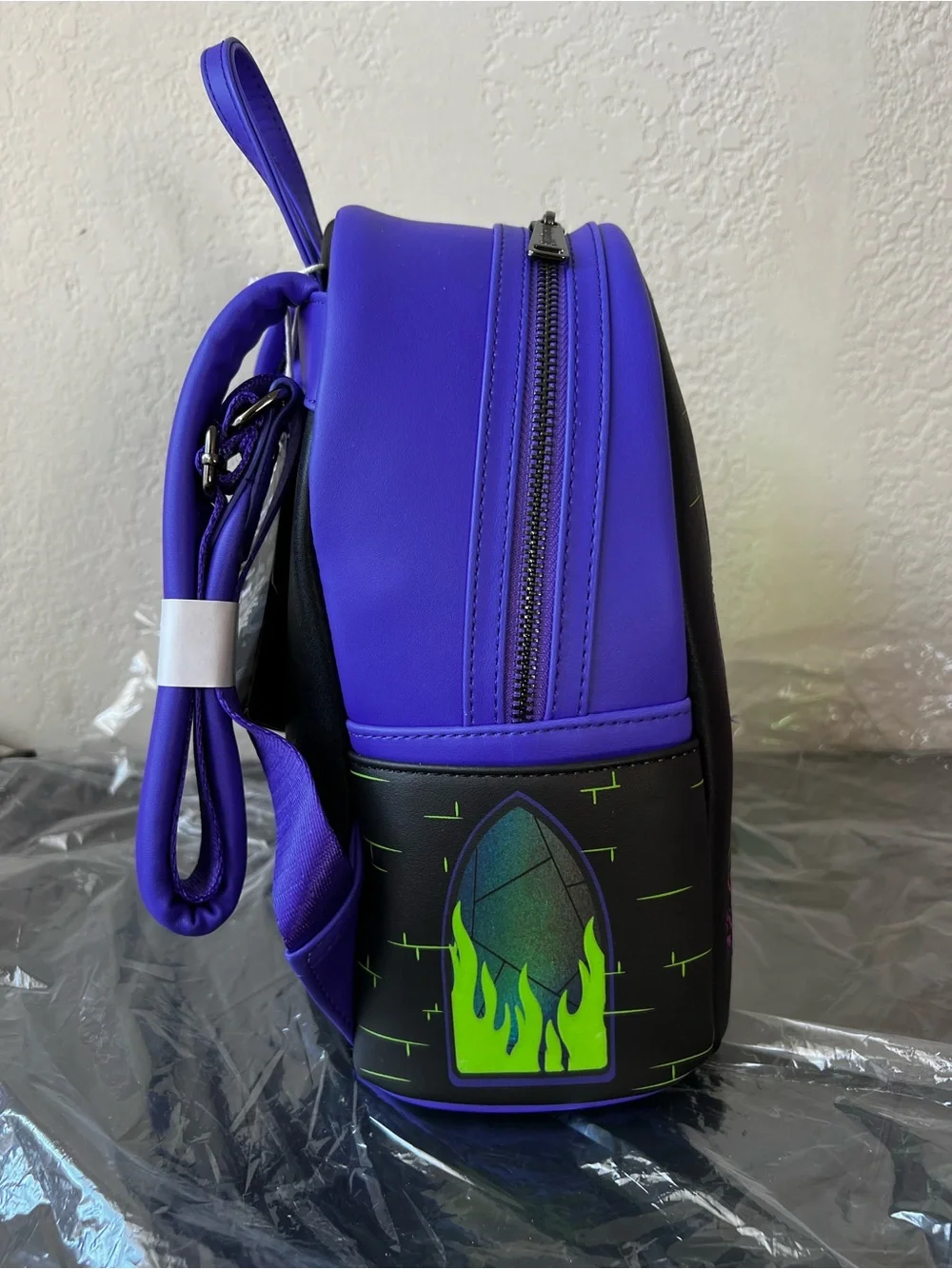 Loungefly Disney Villains Stained Glass Glow Mini Backpack Maleficent Evil Queen